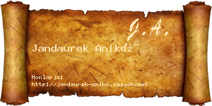 Jandaurek Anikó névjegykártya